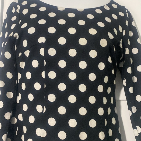 Black and white polka dot stretch dress - Picture 2 of 5